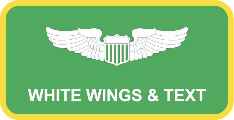 Green B/G Yellow Border Name Tag