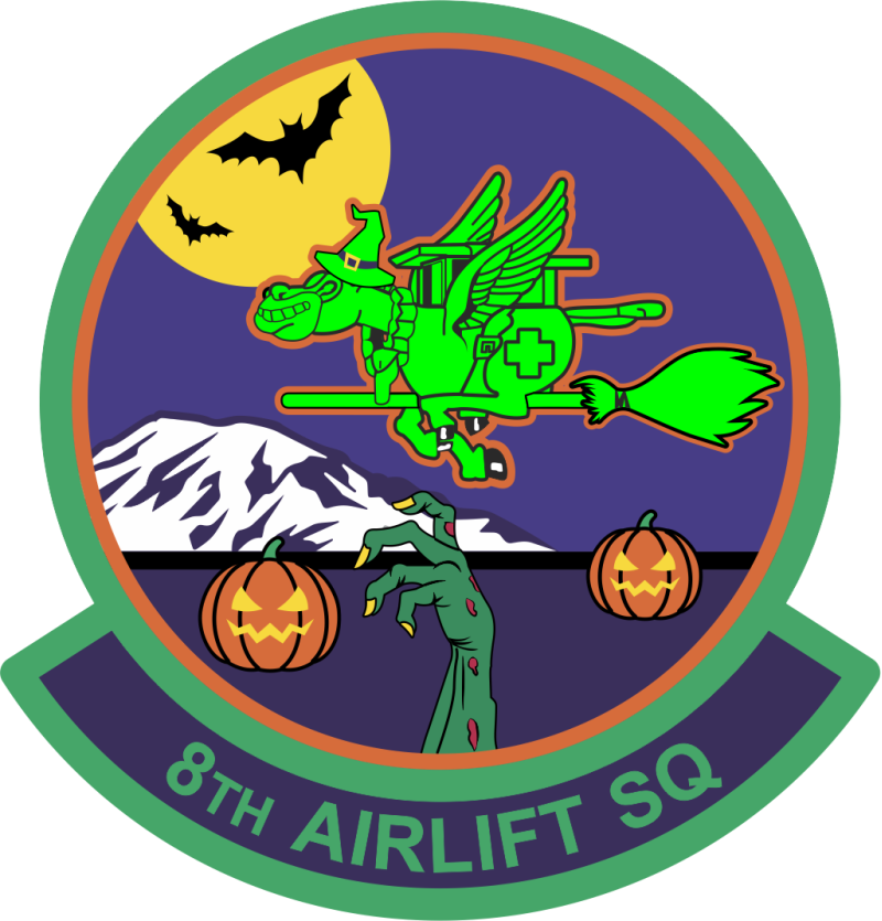 8 AS Halloween Green PVC Patch