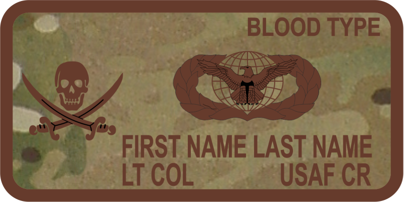 321 CRS Skull/Swords OCP Name Tag 