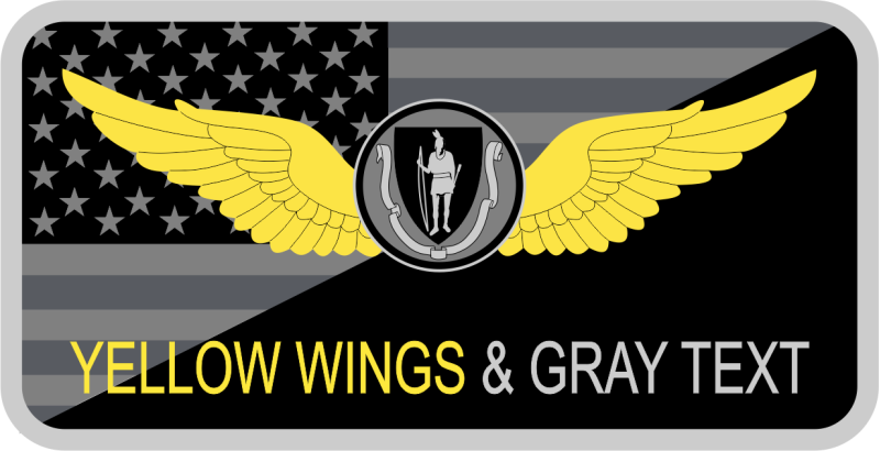 MA State Police Yellow Wings Name Tag 