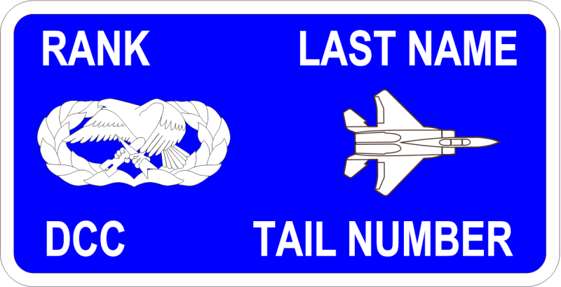 334 FS Blue Tail Number Name Tag
