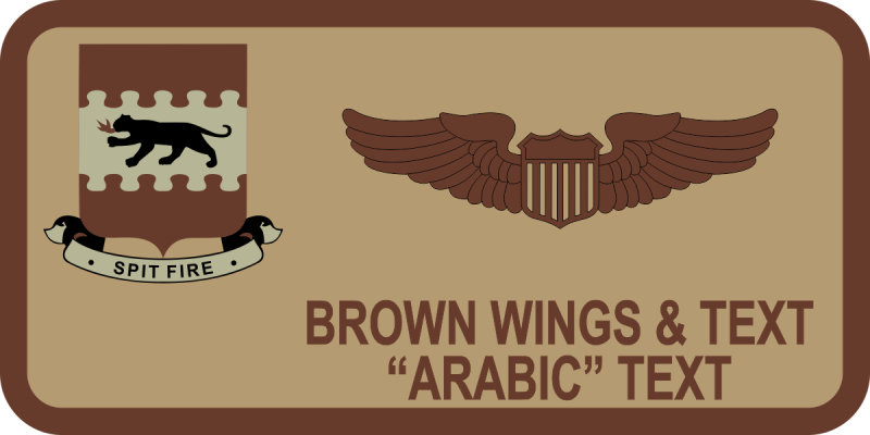 4 FW  Spit Fire Desert Name Tag 