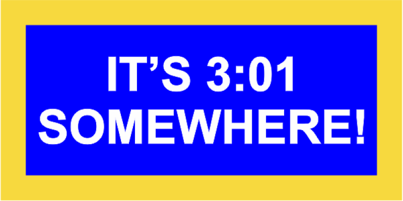 301 AS Blue It's 3:01 Somewhere! Pocket Tab