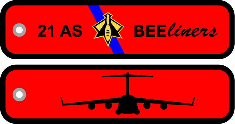 21 AS C-17 BEEliners Red Key Chain