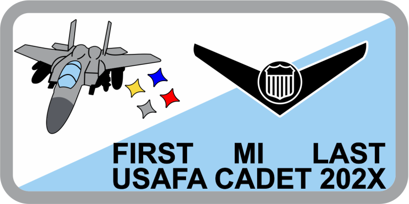 CS-08 Gray F-15E Gray Border Name Tag