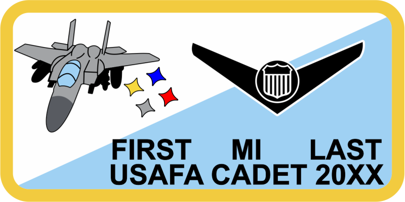 CS-08 Gray F-15E Yellow Border Name Tag