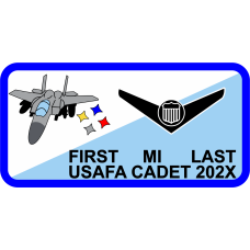 Image for CS-08 Gray F-15E Blue Border Name Tag