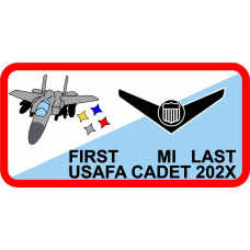 Image for CS-08 Gray F-15E Red Border Name Tag