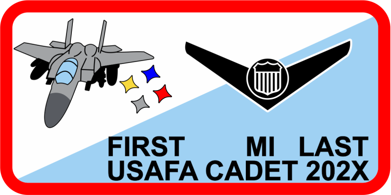 CS-08 Gray F-15E Red Border Name Tag