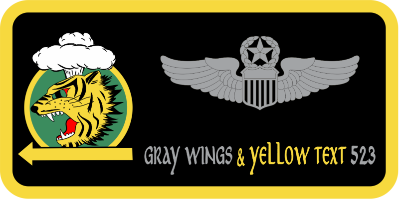 393 BS Tiger Side Profile Name Tag