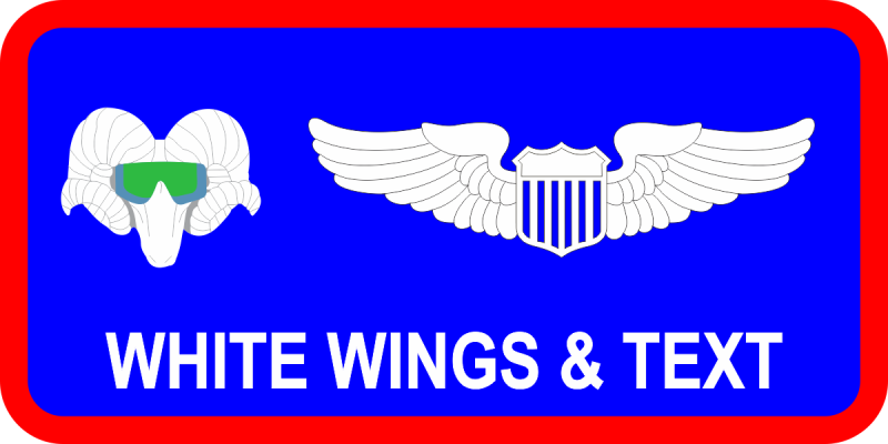 55 SRW White RAM w/Green Shades Name Tag